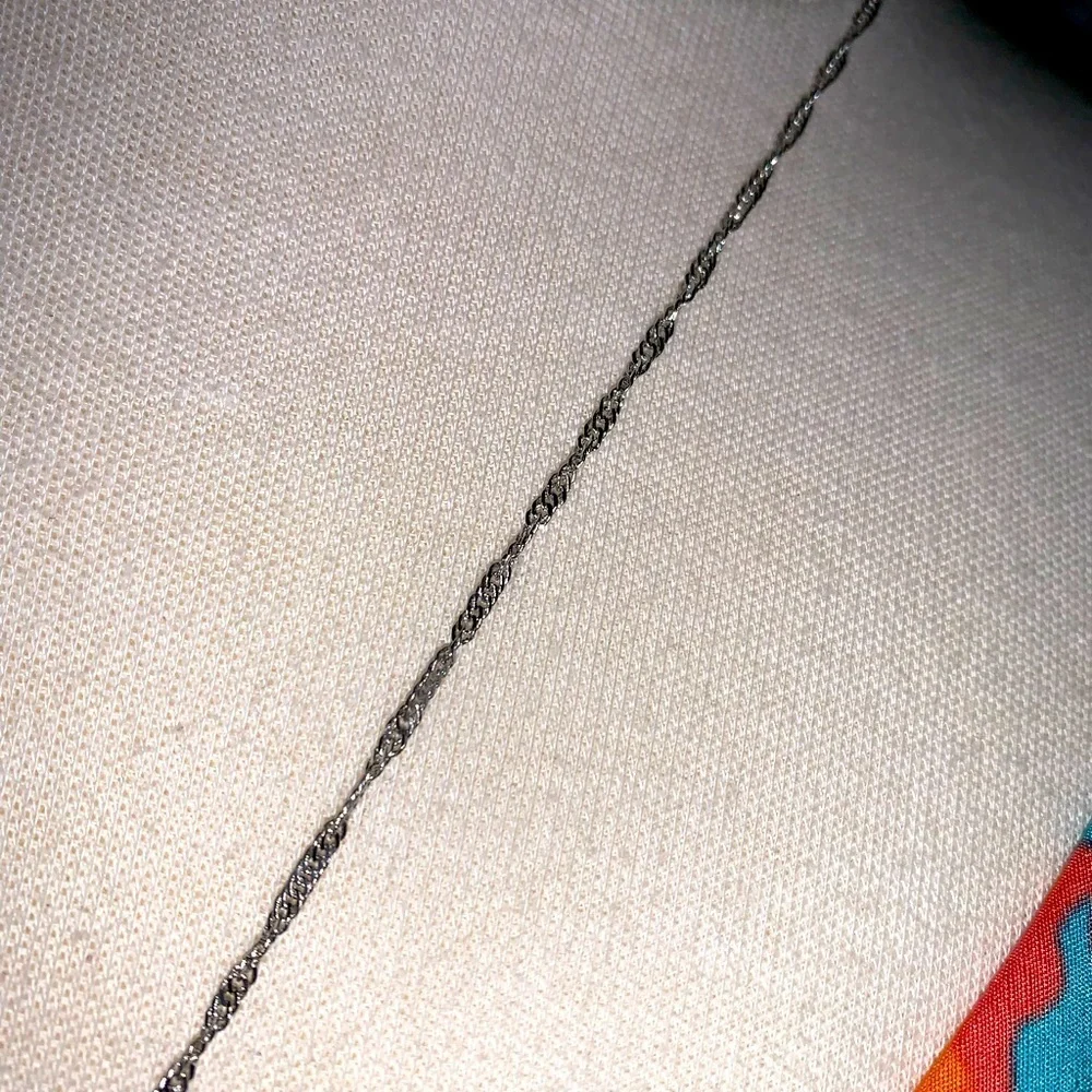 Crystal Ball Silver Necklace 24-27 inches long